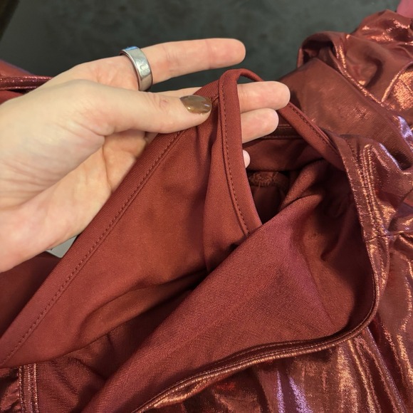 NEW Torrid Red Liquid‎ Knit Midi Dress Metallic Holiday Christmas 4X - Picture 7 of 8